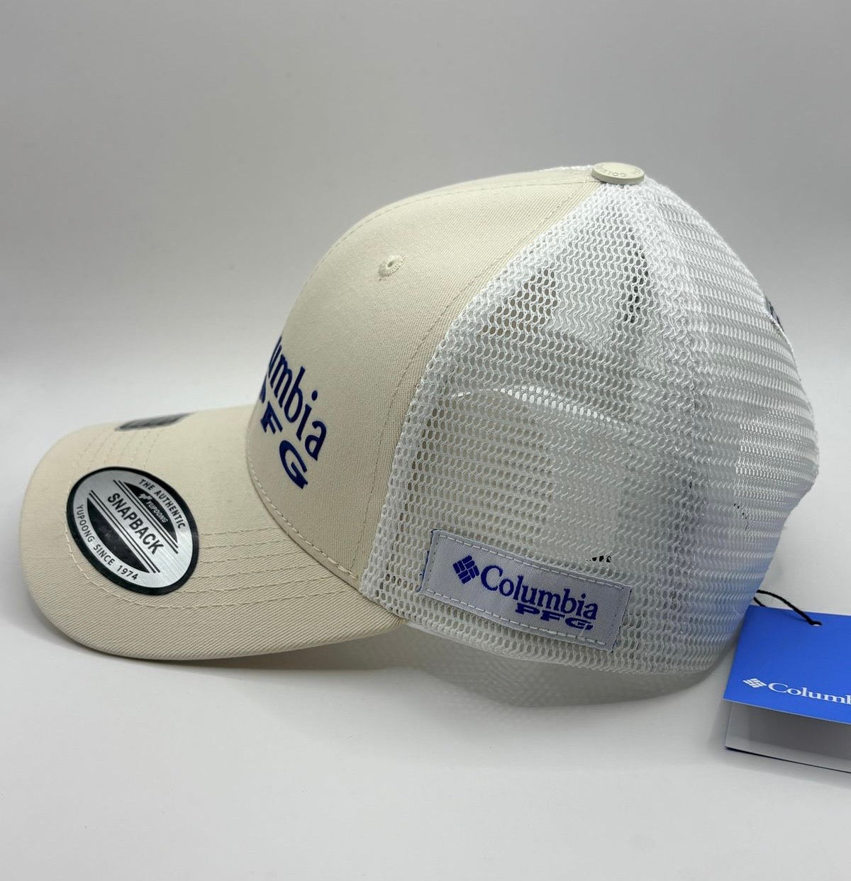 COL BEIGE LETRAS AZULES